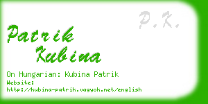 patrik kubina business card